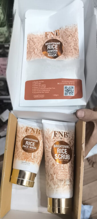 FNB Rice [3 in 1] Whitening Brightening Glow Kit | Home Facial For Best Skin for Girls and Women - Image 2