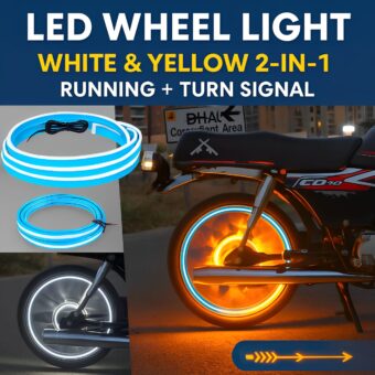 01 Pcs Trending Hub Universal Bike Strip Light – Dual Color Turn Signal (Yellow & White) | Best Quality Strip Light For Motorcycle | Strip Light For Bike
