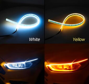 01 Pcs Trending Hub Universal Bike Strip Light – Dual Color Turn Signal (Yellow & White) | Best Quality Strip Light For Motorcycle | Strip Light For Bike - Image 7