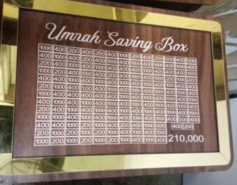 Umrah Saving Box - Box For Umrah Saving | Umrah Saving Box - Best Quality Umrah Saving Box - Umrah Saving Box Dark Brown, Wooden Money Box for Umrah - 210,000 - Image 7