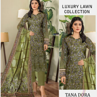 ✨ HANIYA  ✨ 3 Piece  Digital Printed DORIYA Shirt With Front Shifli Boring Daman ChickenKari/Unstitched Suit New Collection For Womens