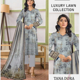 ✨ HANIYA  ✨ 3 Piece  Digital Printed DORIYA Shirt With Front Shifli Boring Daman ChickenKari/Unstitched Suit New Collection For Womens
