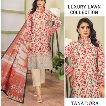 ✨ HANIYA  ✨ 3 Piece  Digital Printed DORIYA Shirt With Front Shifli Boring Daman ChickenKari/Unstitched Suit New Collection For Womens