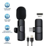 WIRELESS MIC K9 Dual Microphone Mic Plug & Play USB Type C Plug Wireless Lavalier Microphone