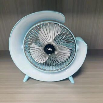 7 Colors LED Atmosphere Light Mini Electric fan Portable Table Fan Quiet USB Rechargeable Fan 3 Speeds 180°Adjustable Fan - Image 4