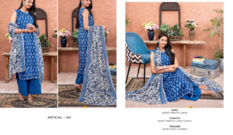 ✨ ZESH   ✨ 3 PieceUnstitched Suit ZESH SUMMAER LAWN COLLECTION 2025 - Image 3