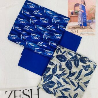 ✨ ZESH   ✨ 3 PieceUnstitched Suit ZESH SUMMAER LAWN COLLECTION 2025