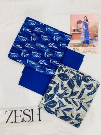 ✨ ZESH   ✨ 3 PieceUnstitched Suit ZESH SUMMAER LAWN COLLECTION 2025