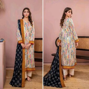 ✨ ZESH   ✨ 3 PieceUnstitched Suit ZESH SUMMAER LAWN COLLECTION 2025