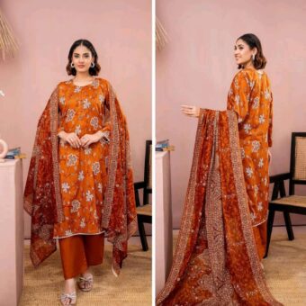 ✨ ZESH   ✨ 3 PieceUnstitched Suit ZESH SUMMAER LAWN COLLECTION 2025