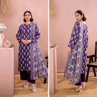 ✨ ZESH   ✨ 3 PieceUnstitched Suit ZESH SUMMAER LAWN COLLECTION 2025