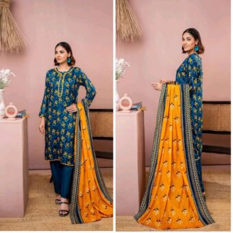 ✨ ZESH   ✨ 3 PieceUnstitched Suit ZESH SUMMAER LAWN COLLECTION 2025