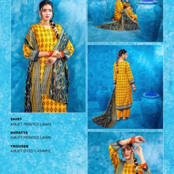 ✨ ZESH   ✨ 3 PieceUnstitched Suit ZESH SUMMAER LAWN COLLECTION 2025