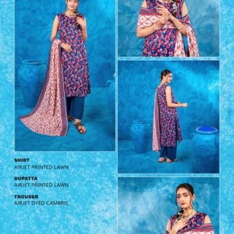 ✨ ZESH   ✨ 3 PieceUnstitched Suit ZESH SUMMAER LAWN COLLECTION 2025