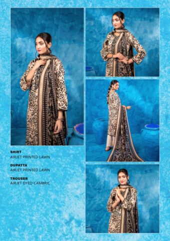✨ ZESH   ✨ 3 PieceUnstitched Suit ZESH SUMMAER LAWN COLLECTION 2025