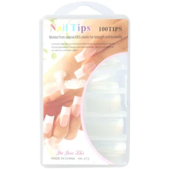 Nail Tips 100 Pcs / Transparent & Natural Color Artificial Nails | Premium Quality Long-Lasting DIY False Nails for Elegant - Image 4
