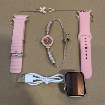 GM68 Ultra Mini Smartwatch + Quartz Bracelet Watch Combo | Wireless Charging | Stylish Dual Watch Set  - Image 2
