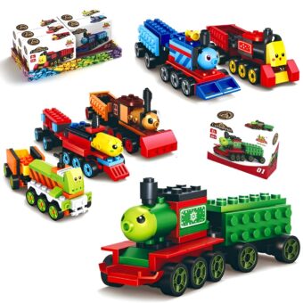 Pack Of 01 - Cartoon Train DIY Building Block Toy | Cartoon Train Block Set For Kids  - Image 8