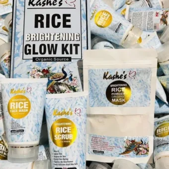 Kashe's Rice Extract Bright & Glow Kit | [Rice Face Wash + Rice Scrub + Rice Mask]