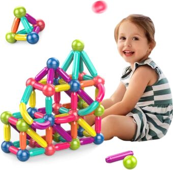 42PCS Magnetic Toys Building Blocks Set – STEM Magnet Balls and Rods Construction Kit for Kids – Educational Stacking Toy for Toddlers & Preschool Learning – Colorful Magnetic Building Sticks for Boys & Girls - Image 6