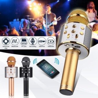 Bluetooth Microphone Karaoke Wireless Microphone Professional Speaker Handheld Microfone Player Singing Recorder Mic WS-858 KTV Microphone and Hifi Speaker - Image 5
