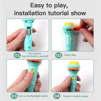 Mini Flashlight Projector Toy for Kids – Includes 3 Slides with 24 Random Images – Fun Educational Light Projection Toy for Boys & Girls - Image 6