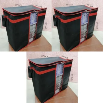 LARGE Storage Bag organizers [Pack of 1, 2,3 & 4] | Clothes Blanket Large Folding Boxes Storage Box | Foldable Containers Clothing Bedding Double Zipper - Image 3