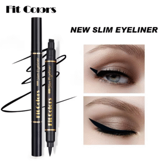 2 in 1 Winged Stamp Liquid Eyeliner Pencil Waterproof Fast Dry Lasting Black Eye Liner Pen | 2 in 1 Fit Colors Eyeliner For Girls | Eyeliner Pen  - Image 4