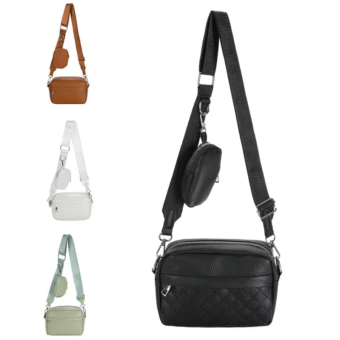 Stylish Girl's Convertible Crossbody Bag - Fashion Handbags for Ladies PU Leather Polyester Waterproof Shoulder Bags With Change Purse Trending Travel Crossbody Bag - 1 Pc, Black PU Leather - Image 4