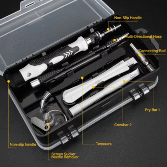 115-in-1 Precision Magnetic Screwdriver Set – Stainless Steel Flat Head Repair Tool Kit for Phones, Computers, Laptops, Watches, Eyeglasses, and Other Electronics - Tool Kit - Image 5