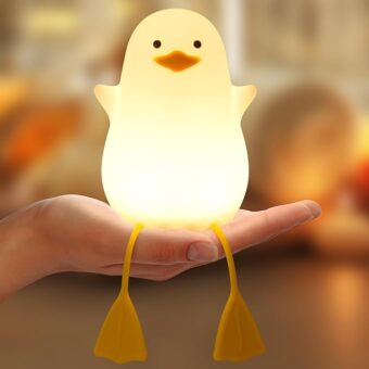 Duck Night Light, LED Squishy Duck Lamp,Cute Silicone Dimmable Nursery Nightlight,Rechargeable Bedside Touch Lamp - Image 4