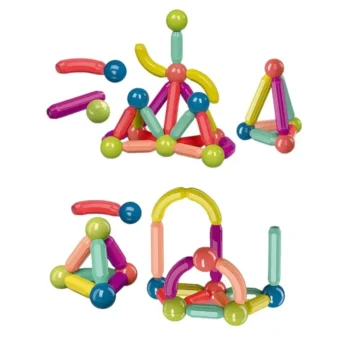 42PCS Magnetic Toys Building Blocks Set – STEM Magnet Balls and Rods Construction Kit for Kids – Educational Stacking Toy for Toddlers & Preschool Learning – Colorful Magnetic Building Sticks for Boys & Girls - Image 9