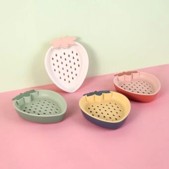 Household cartoon cute soap box plastic drainable soap box creative pattern soap box rack bathroom storage box (random color) - Image 5