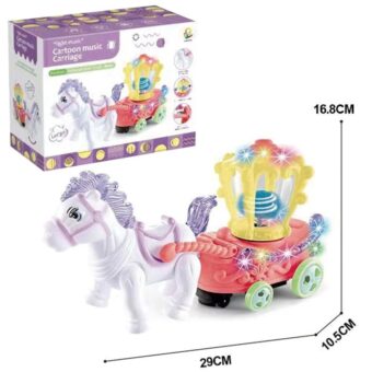 HORSE CARRIAGE Battery Operated Toys Cartoon Music Toy Carriage Set With Light And Music For Kids  - Image 2