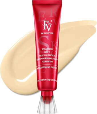 Fv Foundation Waterproof With Medium Coverage, Oil-free & Long Lasting, Matte orever Foundation For Oily/normal Skin, Forever Liquid Makeup Foundation For Face, Natural Beige 30g
