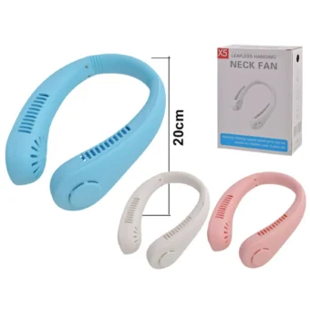 X5 Leafless Hanging Neck Fan with Adjustable Neck Band - Portable Rechargeable Neck Fan - Neck Fan For Summer (Random Color) - Image 2