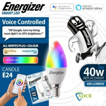 Energizer Smart LED Multicolor Dimmable WiFi Bulb, 5.5W, App Controllable, Home Bulb, with Alexa, Google and Siri, No Hub Required, Lamp Holder E14 - Image 9