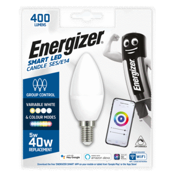 Energizer Smart LED Multicolor Dimmable WiFi Bulb, 5.5W, App Controllable, Home Bulb, with Alexa, Google and Siri, No Hub Required, Lamp Holder E14 - Image 8