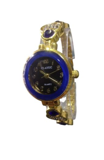 Ladies Beautiful Women's Watch in blue with golden stainless steel strap - Image 3