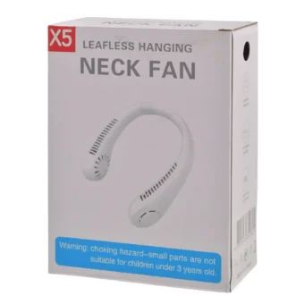 X5 Leafless Hanging Neck Fan with Adjustable Neck Band - Portable Rechargeable Neck Fan - Neck Fan For Summer (Random Color) - Image 3