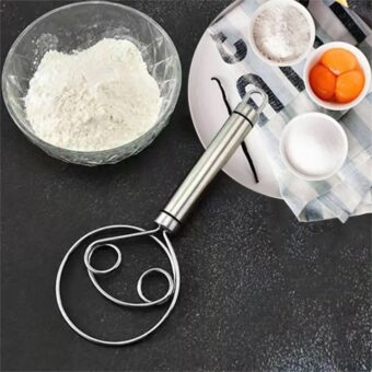 1 Pcs Manual Non Stick Steel Flour Cream Mixer Beater | Dough Whisk Mixer, Kitchen Baking Blender Tool - Image 4