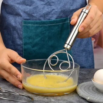 1 Pcs Manual Non Stick Steel Flour Cream Mixer Beater | Dough Whisk Mixer, Kitchen Baking Blender Tool - Image 5