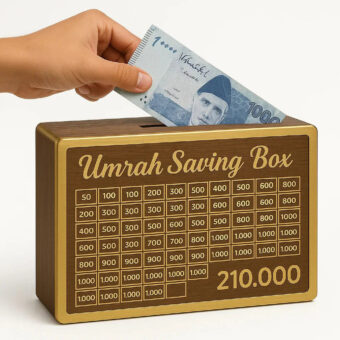 Wooden saving box - Umrah saving box / Wooden Box For Saving Money