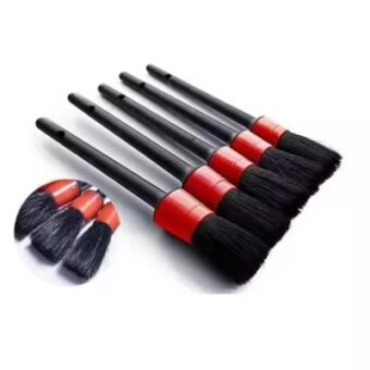 5 pcs Car Detailing Brushes Set | Car Cleaning Brush | Car Interior Cleaning Brush for Exterior,Leather, Air Vents & Emblems | Different Sizes with Hanging Holder Option - Image 12