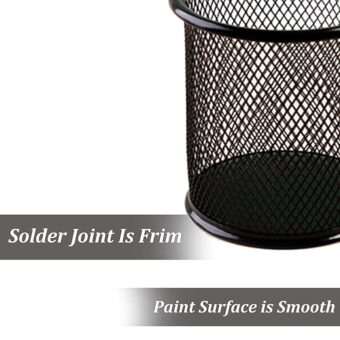 Metal Mesh Pen Stand & Stationery Holder – Round Black Desk Organizer for Pens, Pencils, Markers, and Office Supplies - Image 7