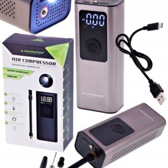 Air Compressor – Wireless Electric Air Pump for Car & Bike Tires | 150 PSI / 10 BAR Portable Compressor with 2000mAh Battery ( Black )