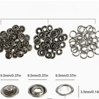 25 PCs Imported Quality 25 Metal Snaps tich Buttons