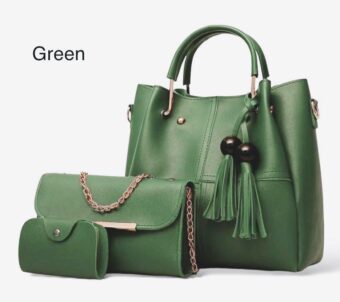High Quality Cynthetic Leather 3 Piece Hand Bag Set With Hand Clutch And Mini wallet - Image 9