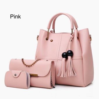 High Quality Cynthetic Leather 3 Piece Hand Bag Set With Hand Clutch And Mini wallet - Image 13