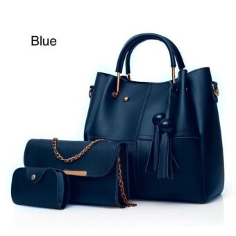 High Quality Cynthetic Leather 3 Piece Hand Bag Set With Hand Clutch And Mini wallet - Image 4